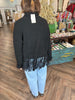 Fringe Sweater: Black