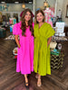 Lemon Lime Tie Midi Dress
