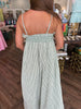 Caylie Smock Stripe Maxi Dress: Olive