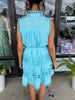 Aqua Lace Pearl Dress