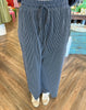 Striped Rib Knit Set: Black