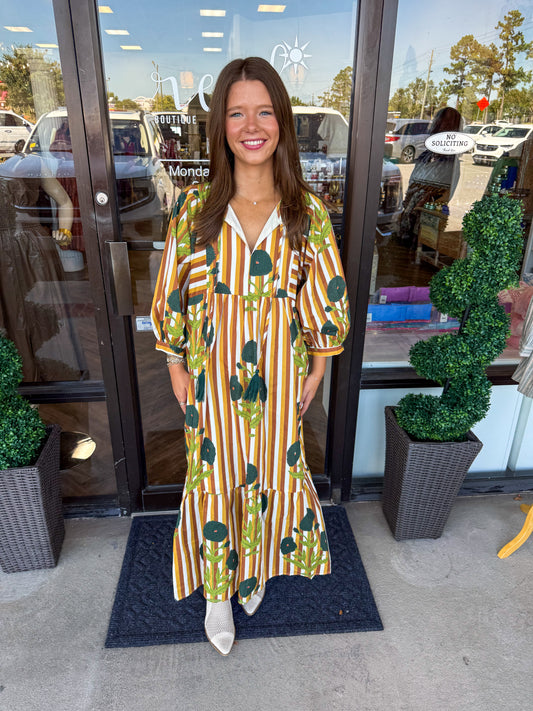 Marigold Midi Dress: Caramel