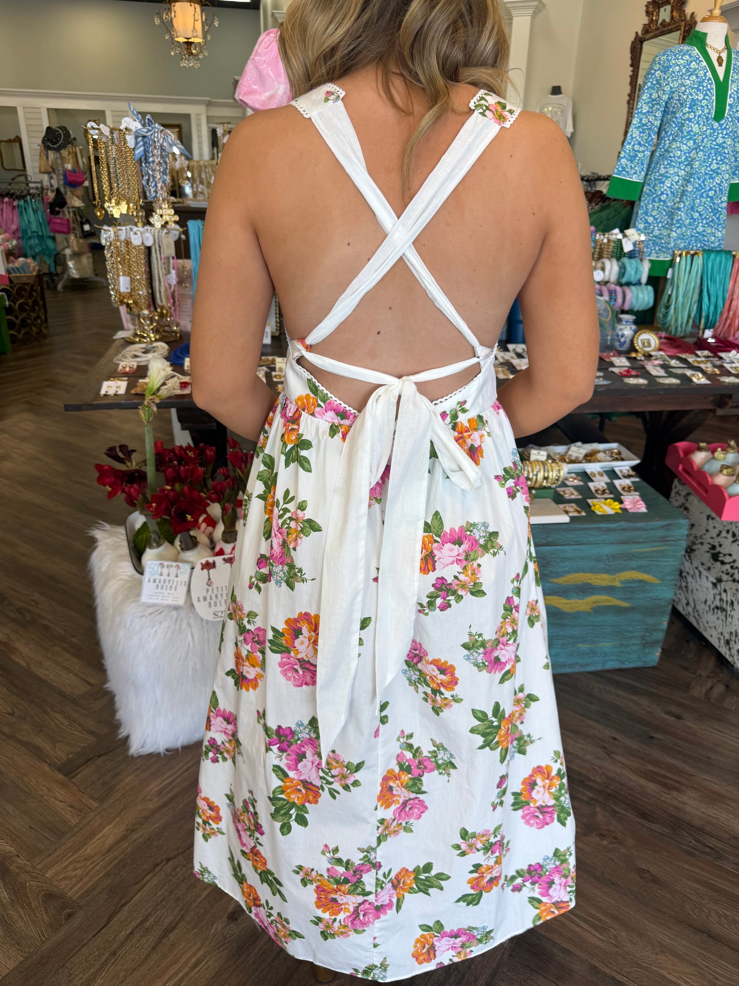 Spring Fling Criss Cross Midi Dress