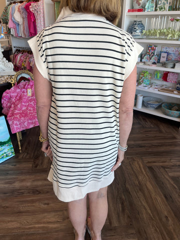 Cream Striped Dress