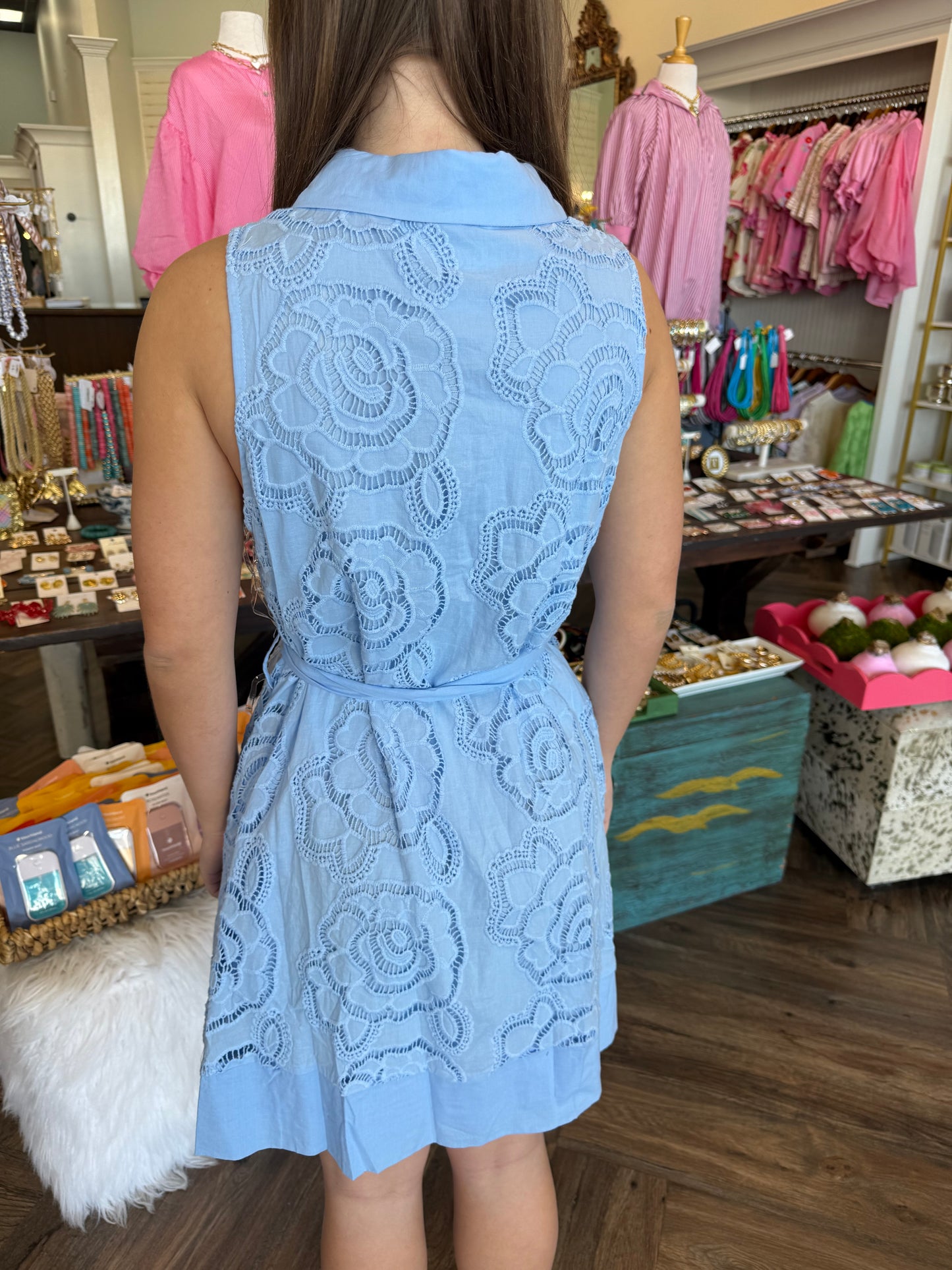 Blue Lacie Lace Dress