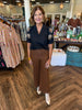 Brown Cutout Pants