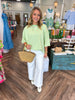 Lillie Oversized Striped Top: Green