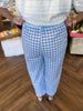 Smocked Blue Gingham Pants
