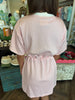 Pink Gingham Drawstring Dress