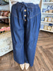 Smocked Waistband Denim Pants