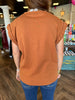 Braided Sleeve Top: Rust