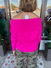 Fuchsia Off The Shoulder Sweater