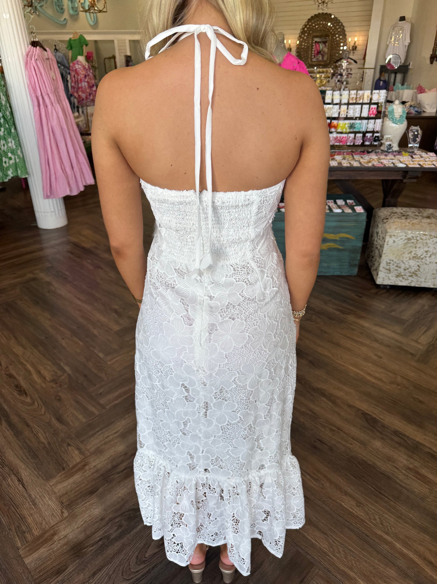 Bride Lace Midi Dress