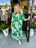 Green Floral Midi Dress