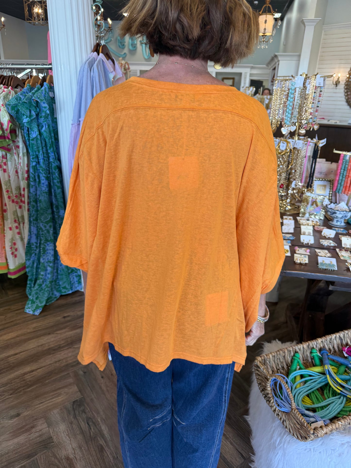 Margaret Round Neck Top: Sienna