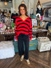 GA Stripe Collar Long-Sleeve Top