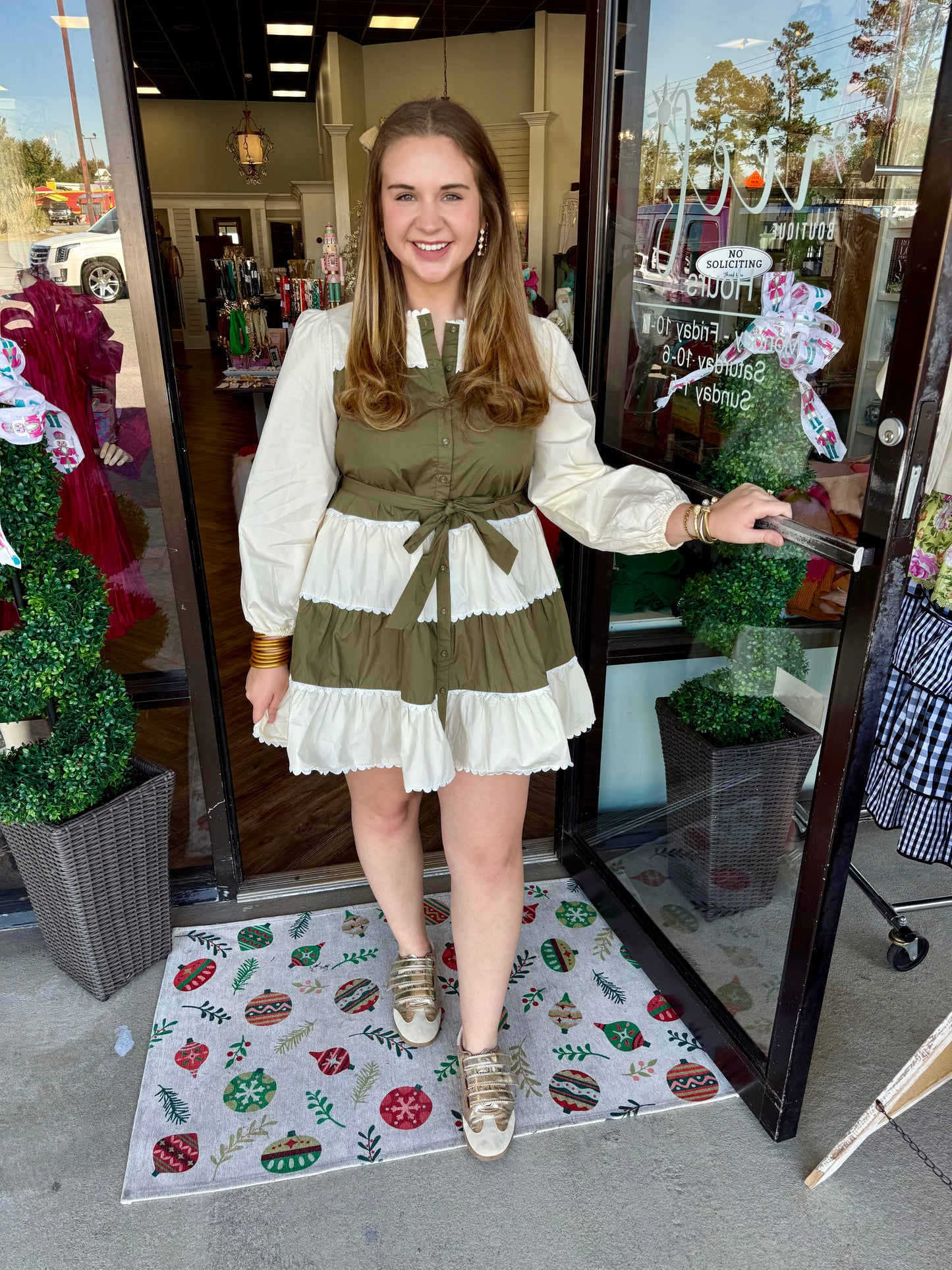 Olive Scalloped Dress