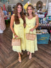 Lemon Eyelet Midi Dress