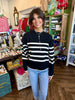 Elizabeth Stripe Sweater: Black