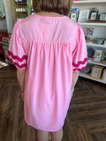 Babydoll Ric Rac Dress: Pink
