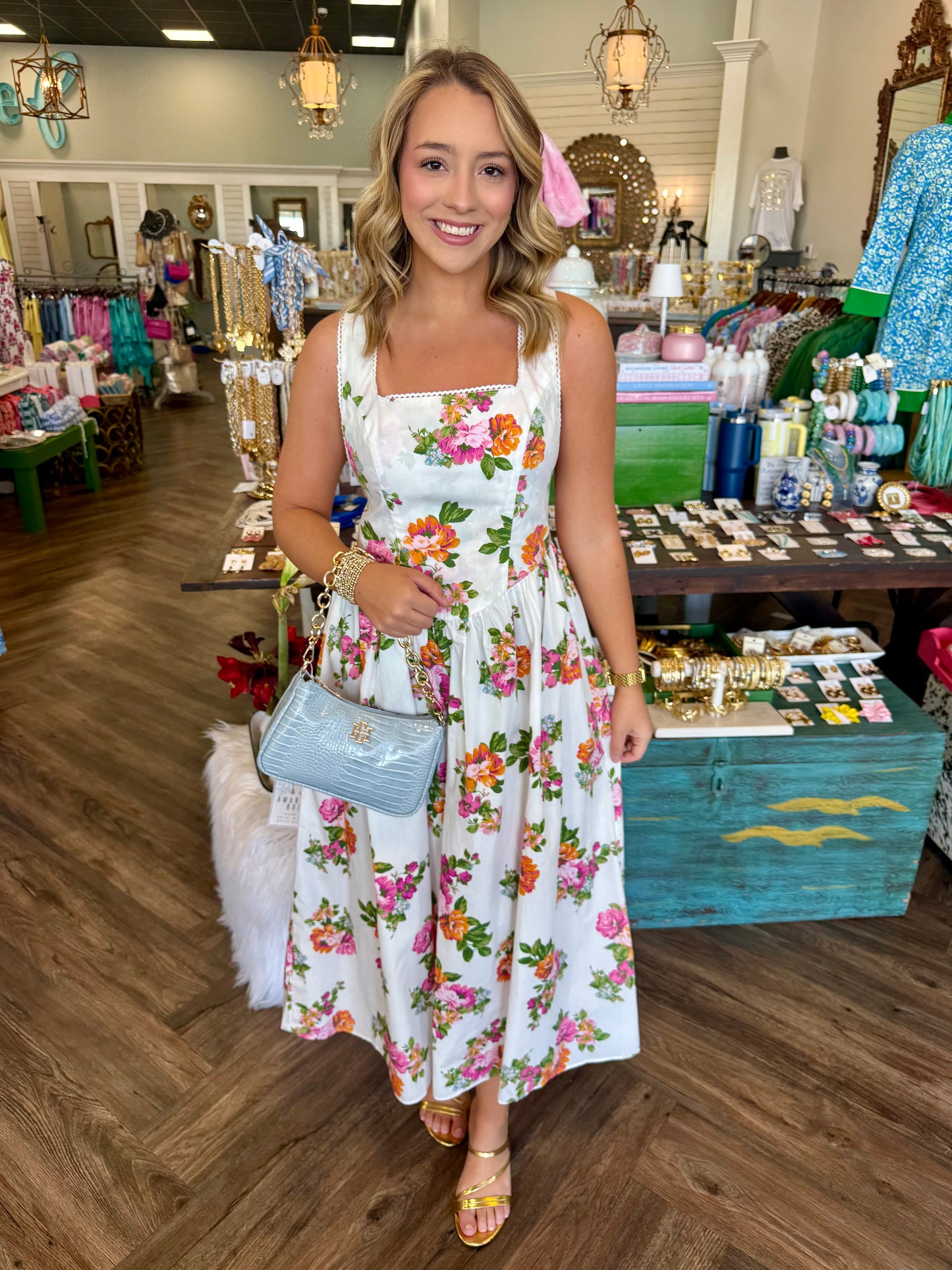 Spring Fling Criss Cross Midi Dress