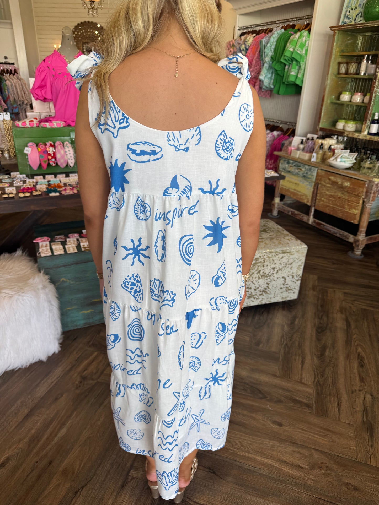 Beach Dress Midi: Blue