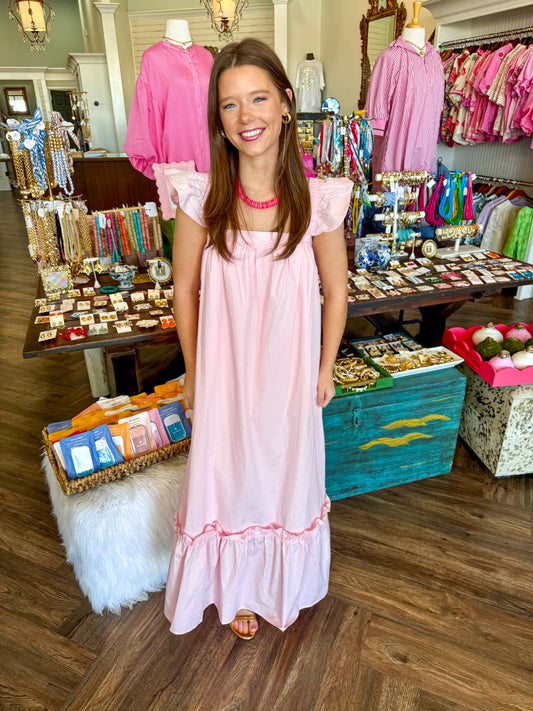 Sweet Babydoll Dress: Blush