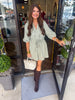 Olive Plaid Tie Dress