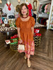 Autumn Paisley Midi Dress: Caramel