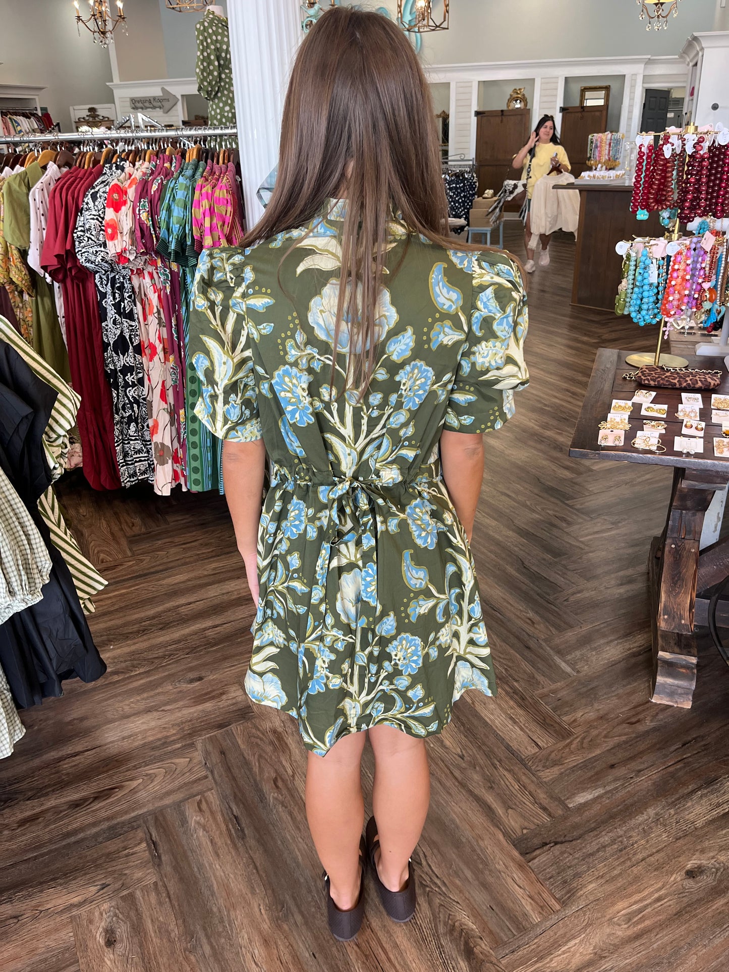 Izzy Blossom Dress: Olive