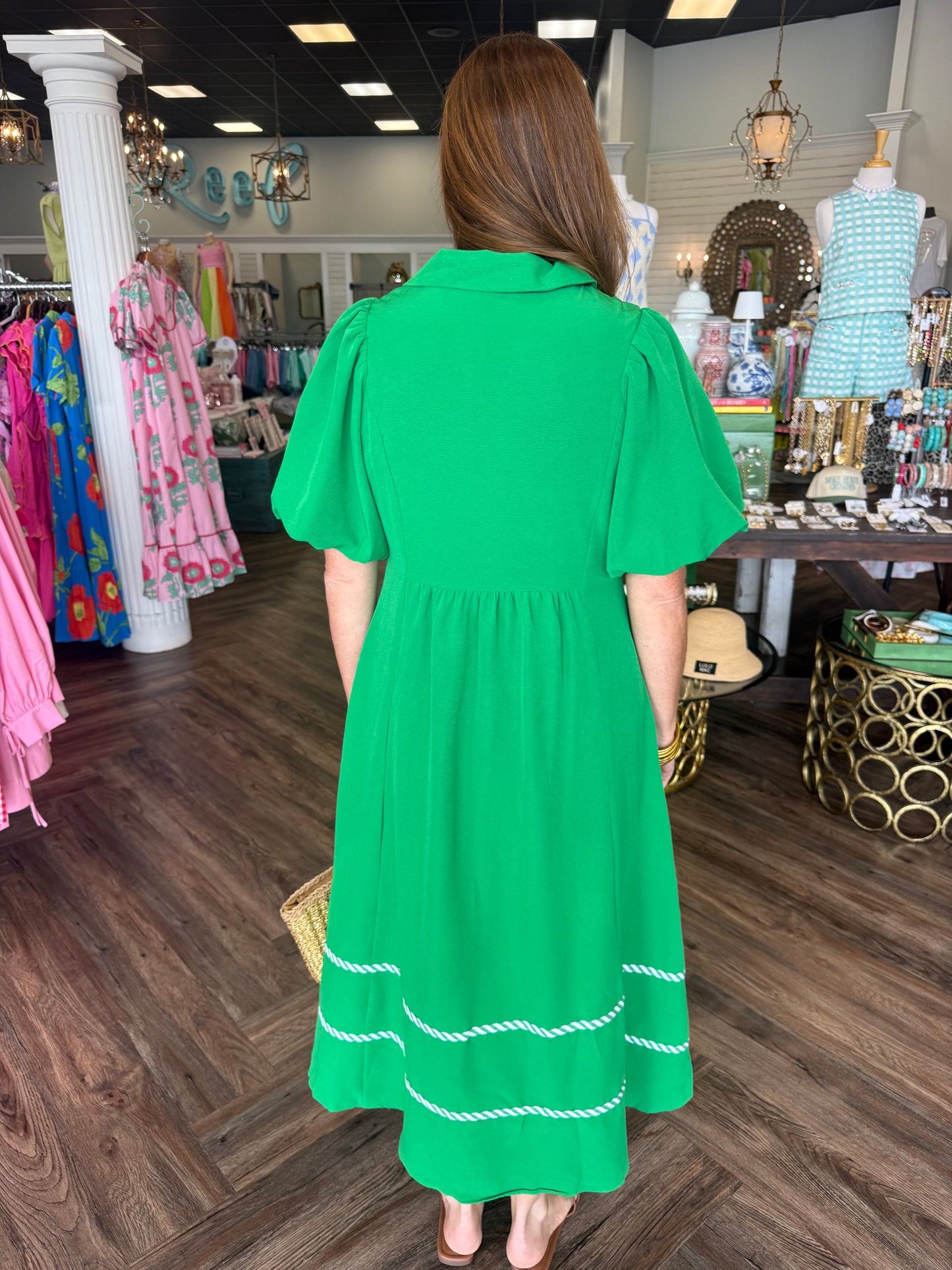 Lucky Me Green Midi Dress