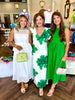 Ella Eyelet Midi Dress: Green