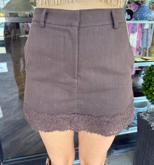 Brown Lace Skort