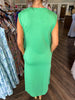 Apple Green Solid Midi Dress