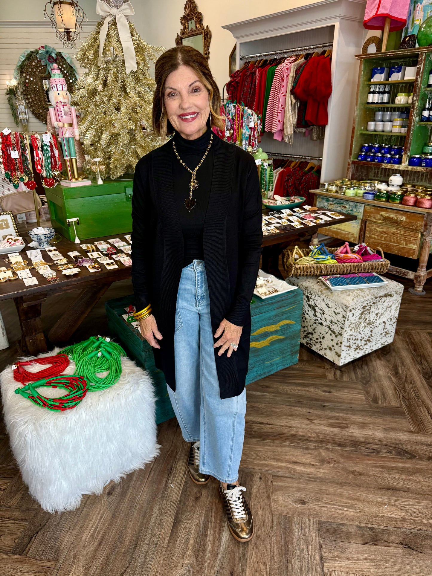 Sue Knit Cardigan: Black