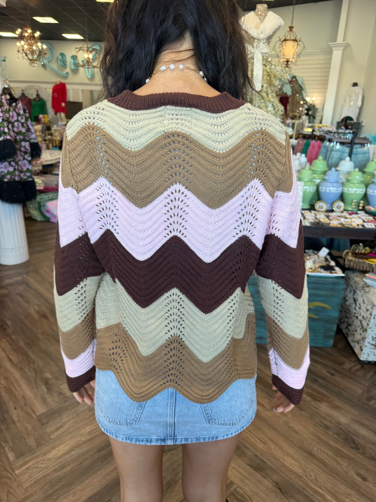 Pink Wave Sweater