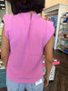 Structured Sleeve Top: Pink