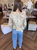 Quilted Flower Ruffle Top