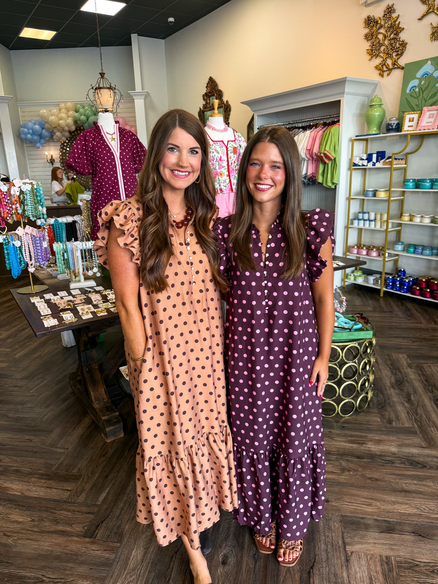 Dot Your Dreams Midi Dress: Wine