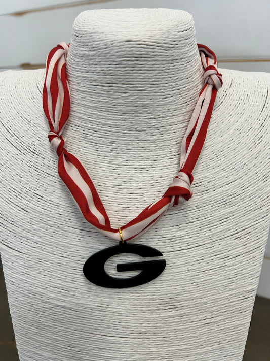 Favorite 'G' Scarf Necklace- Stripes