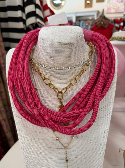 Rope Necklace: Pink