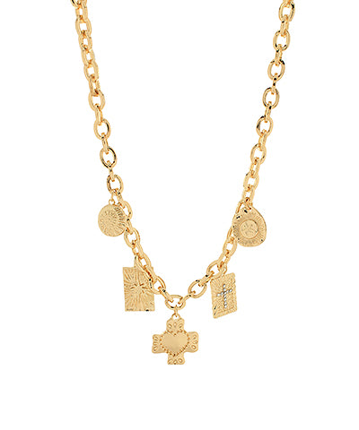 Cross & Multi Charm Necklace