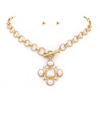 Emily Gold Stone Necklace