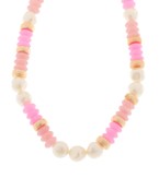 Metal & Color Rondelle Beads Necklace