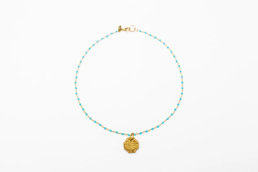 Hidden Truth: Turquoise Chain with Jerusalem Cross