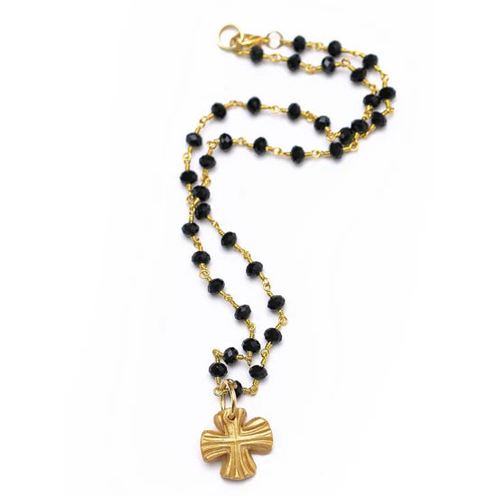 Hidden Truth: Black Onyx Chain with Julia Cross