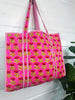 Quilted Tote: Hot Pink Floral