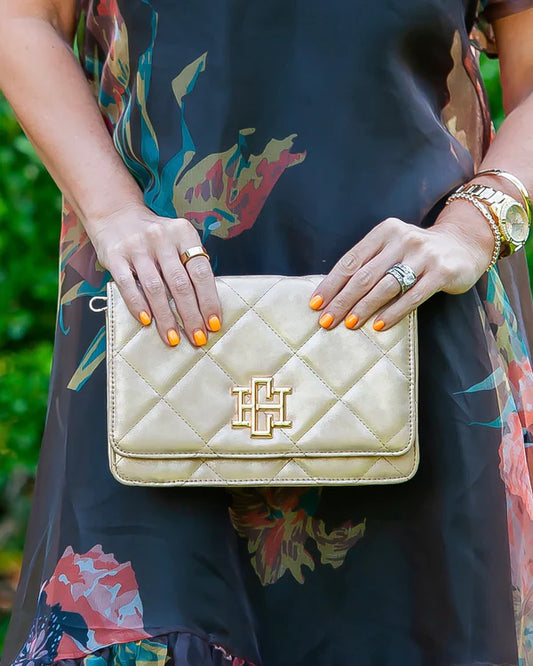 Caroline Hill Bryn Crossbody: Gold Shimmer
