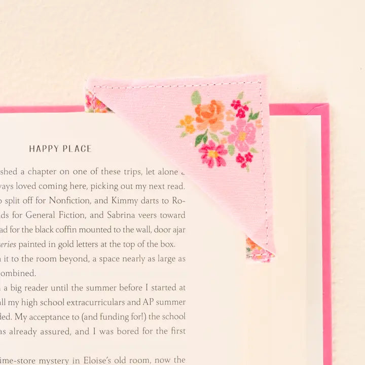 Corner Keeper Fabric Bookmark-Petal Parade Pink