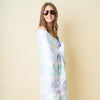 Xl Quick-Dry Beach Towel-Flower Check Blue